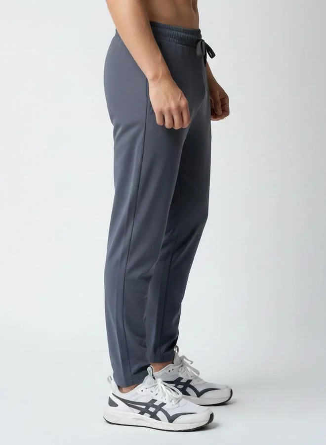 Clans&Hans Men Grey Plain Lycra Track Pants